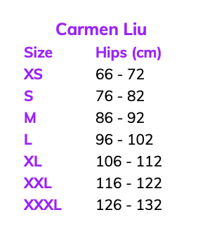 carmen liu size chart
